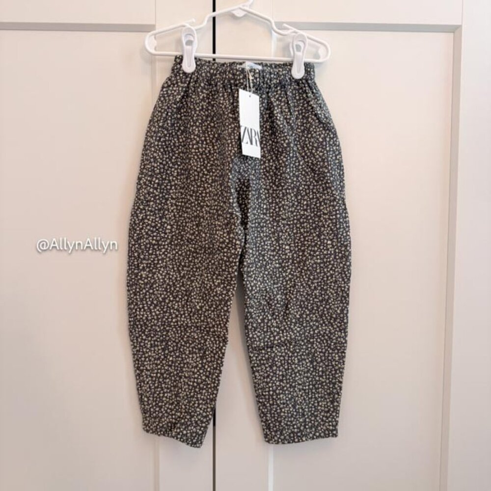 Zara NWT Kids Harem Pants - Pale Floral - 5-6T